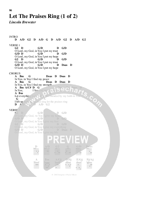 Let The Praises Ring Chord Chart (Travis Cottrell)