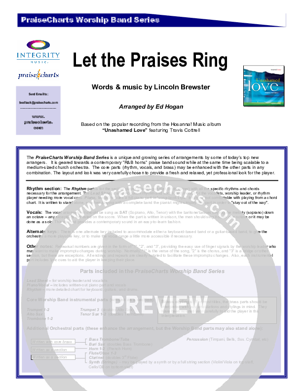 Let The Praises Ring Cover Sheet (Travis Cottrell)