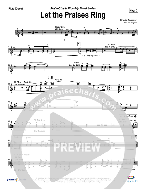 Let The Praises Ring Flute/Oboe (Travis Cottrell)