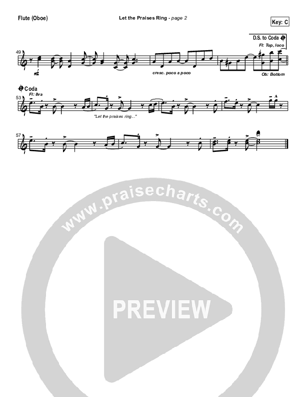 Let The Praises Ring Flute/Oboe (Travis Cottrell)