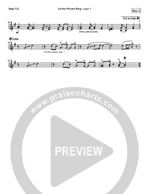 Let The Praises Ring French Horn 1/2 (Travis Cottrell)