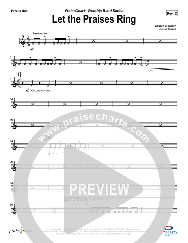 Let The Praises Ring Percussion (Travis Cottrell)