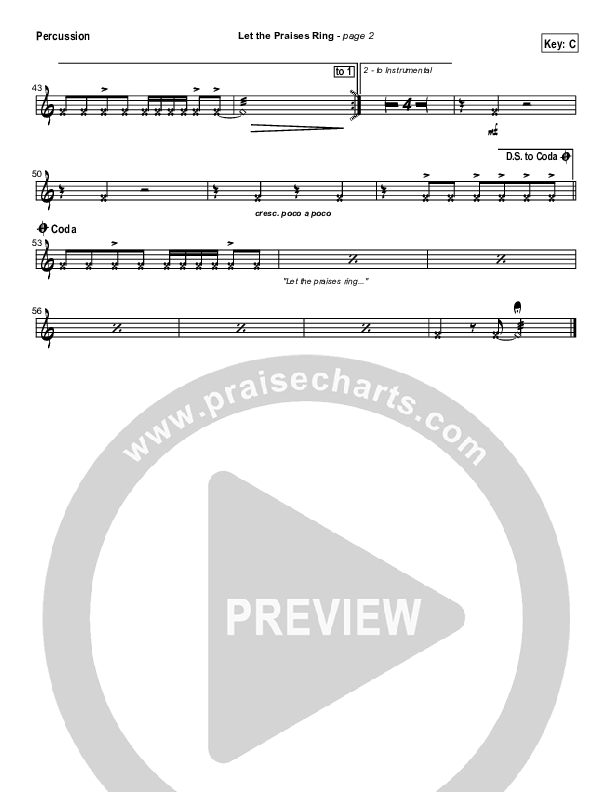 Let The Praises Ring Percussion (Travis Cottrell)