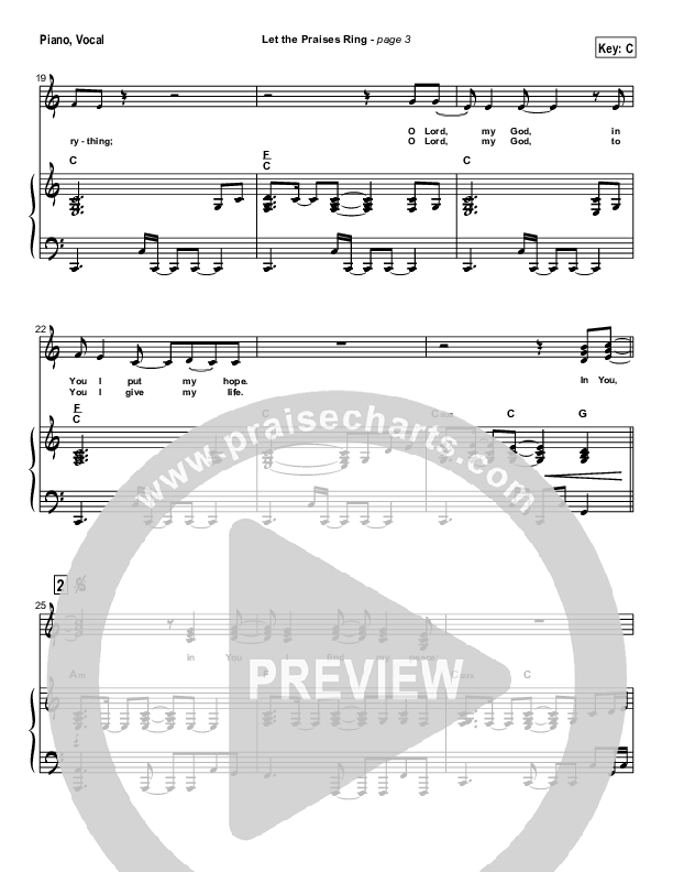 Let The Praises Ring Piano/Vocal (Travis Cottrell)