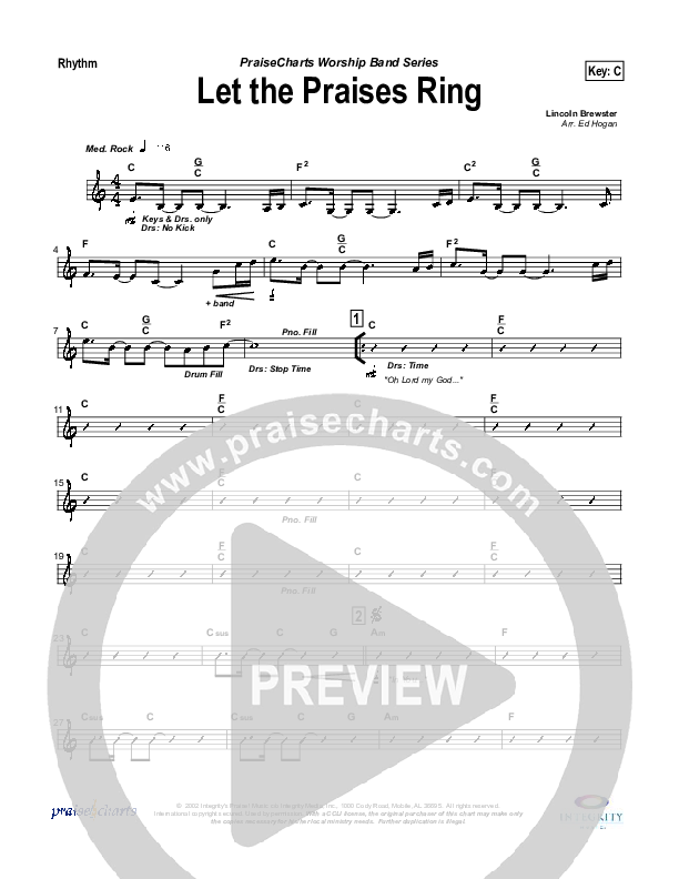 Let The Praises Ring Rhythm Chart (Travis Cottrell)