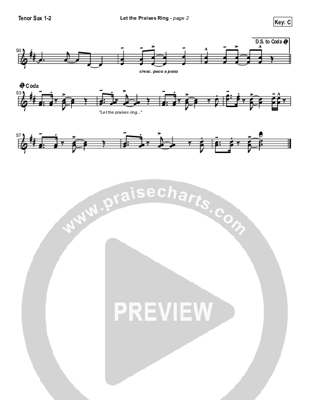 Let The Praises Ring Tenor Sax 1/2 (Travis Cottrell)