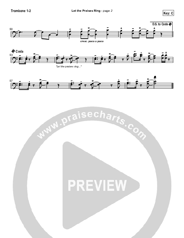 Let The Praises Ring Trombone 1/2 (Travis Cottrell)