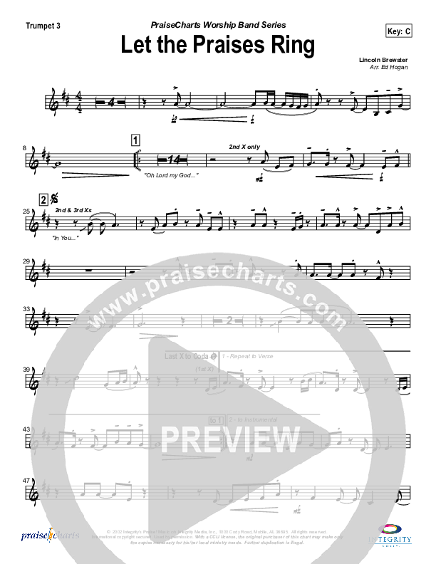 Let The Praises Ring Trumpet 3 (Travis Cottrell)