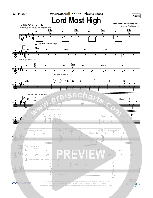 Lord Most High Rhythm Chart (Bob Fitts)