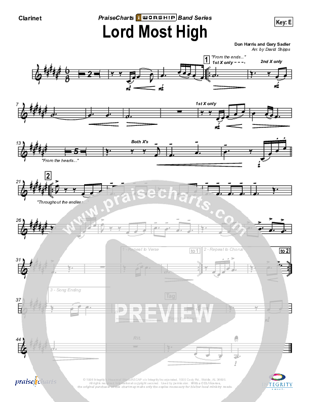 Lord Most High Clarinet (Bob Fitts)