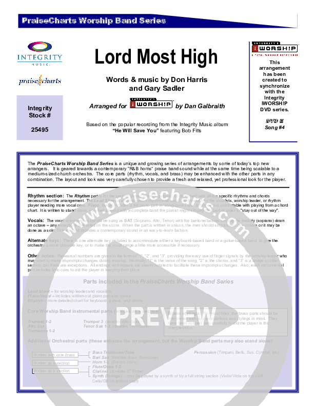 Lord Most High Cover Sheet (Bob Fitts)