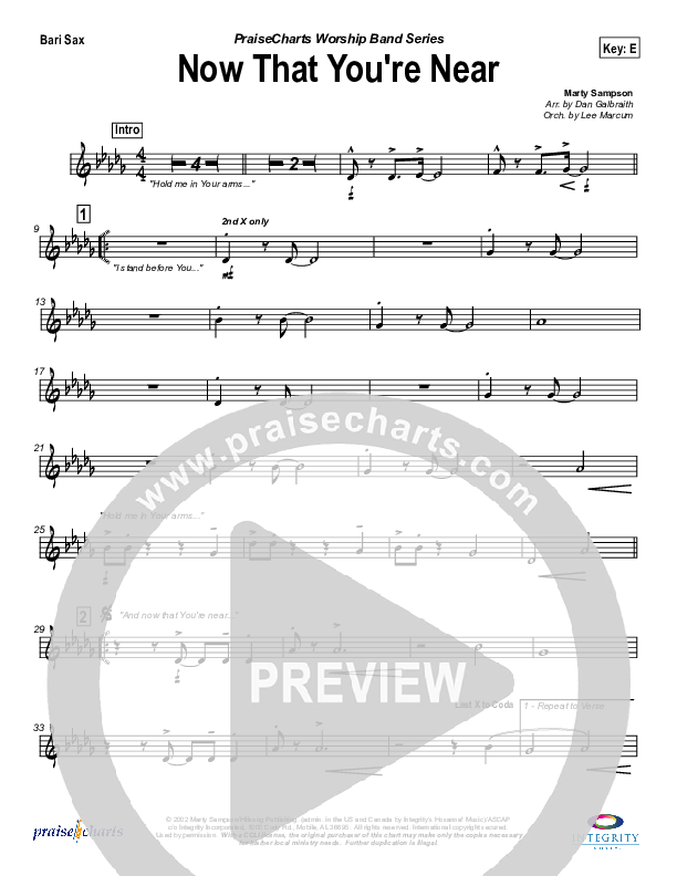 Now that You're Near Bari Sax (Hillsong Worship)