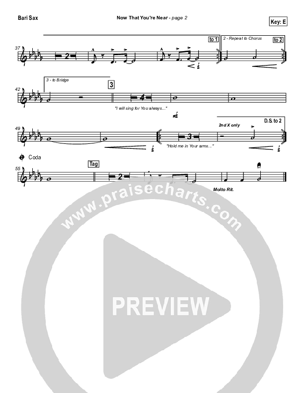 Now that You're Near Bari Sax (Hillsong Worship)