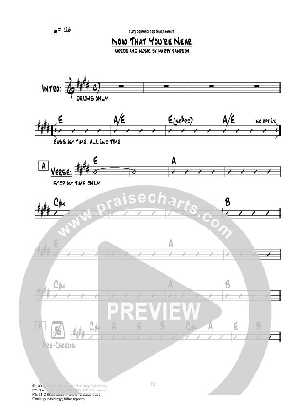 Now that You're Near Chord Chart (Hillsong Worship)