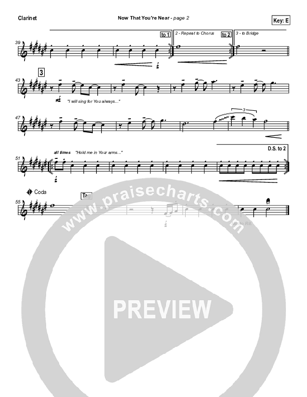 Now that You're Near Clarinet (Hillsong Worship)