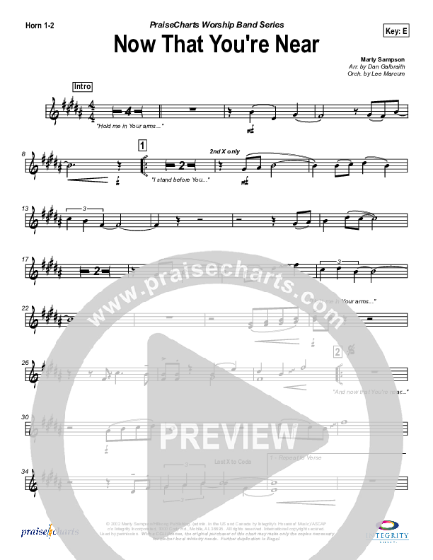 Now that You're Near French Horn 1/2 (Hillsong Worship)