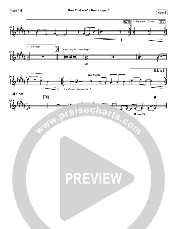 Now that You're Near French Horn 1/2 (Hillsong Worship)