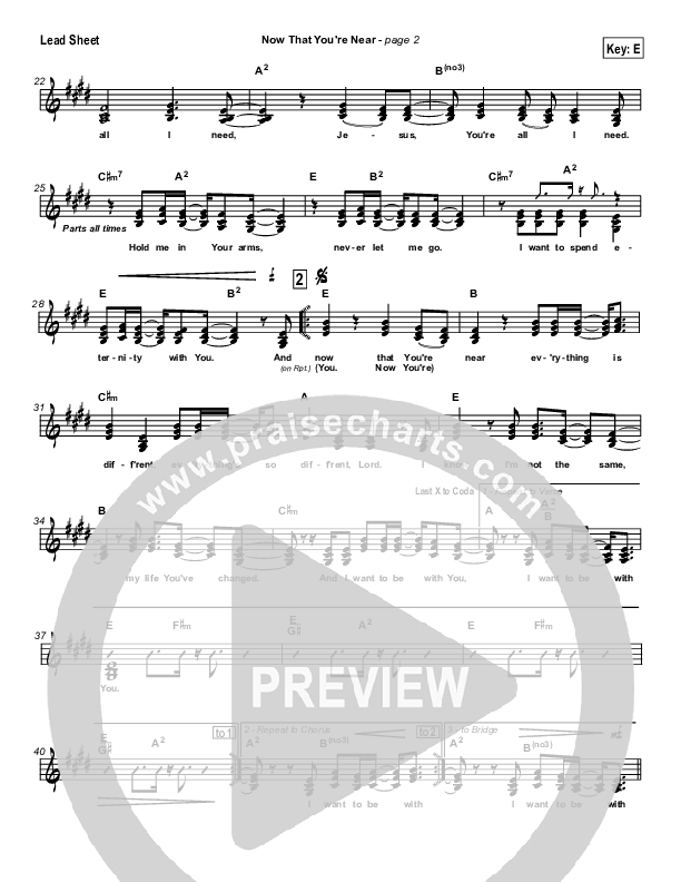 Now that You're Near Lead Sheet (Hillsong Worship)