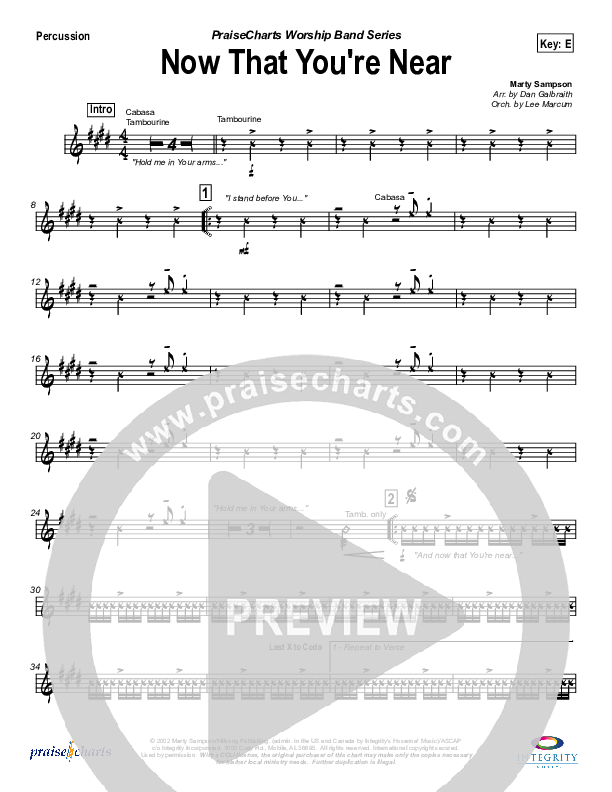 Now that You're Near Percussion (Hillsong Worship)