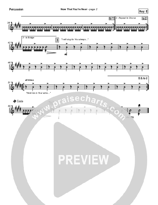 Now that You're Near Percussion (Hillsong Worship)