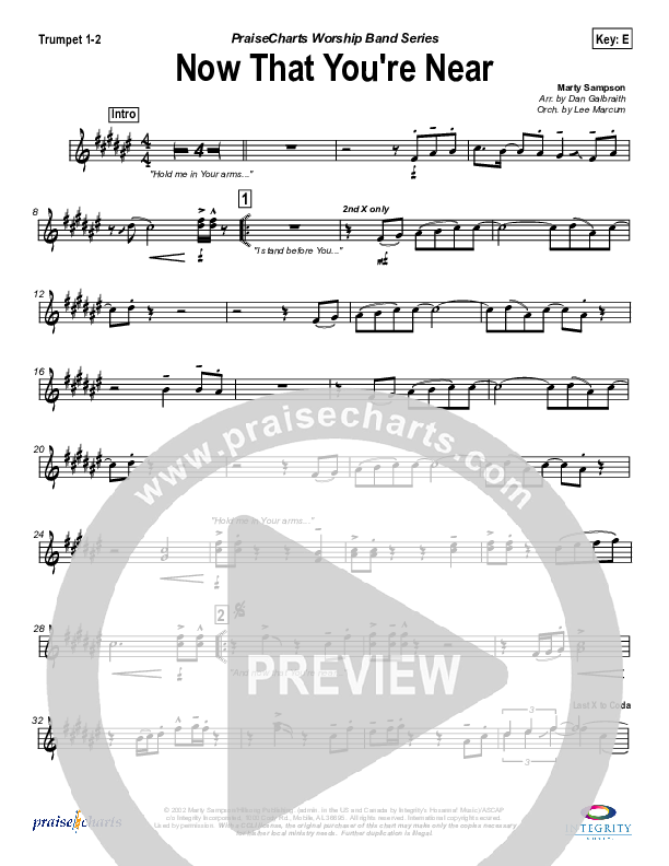 Now that You're Near Trumpet 1,2 (Hillsong Worship)