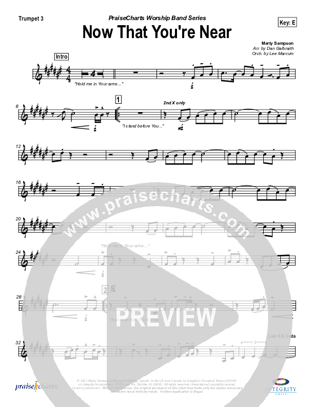 Now that You're Near Trumpet 3 (Hillsong Worship)