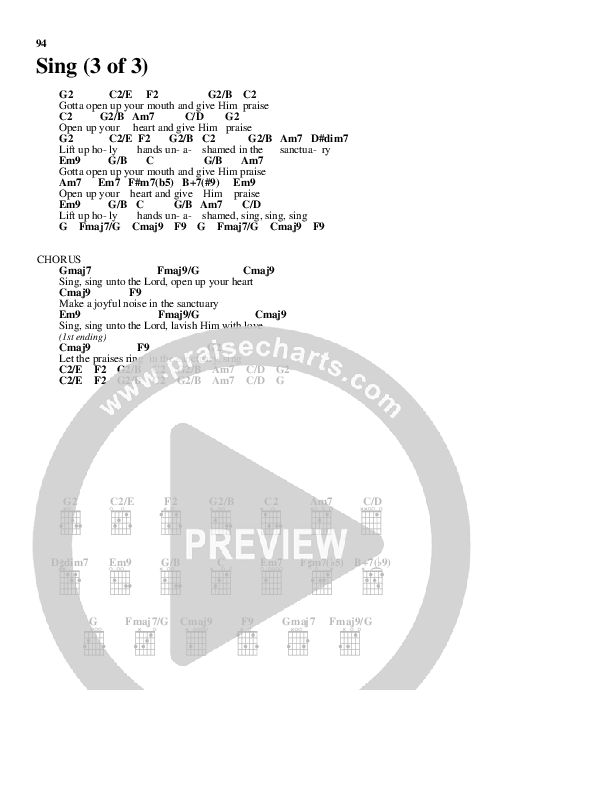 Sing Chord Chart (Travis Cottrell)