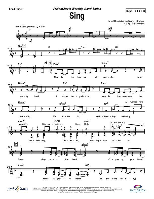 Sing Lead Sheet (Travis Cottrell)