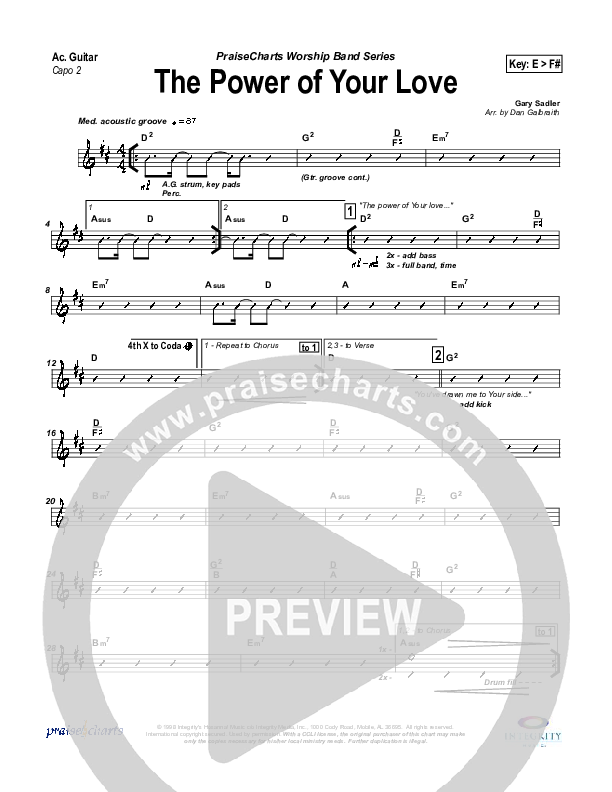 The Power Of Your Love Rhythm Chart (Travis Cottrell)