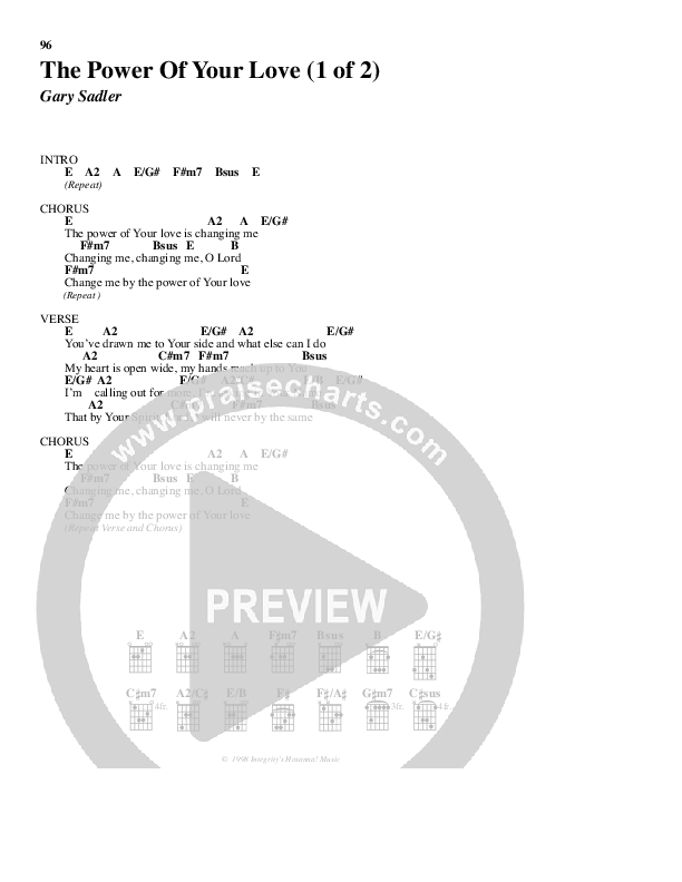 The Power Of Your Love Chords PDF (Travis Cottrell) PraiseCharts