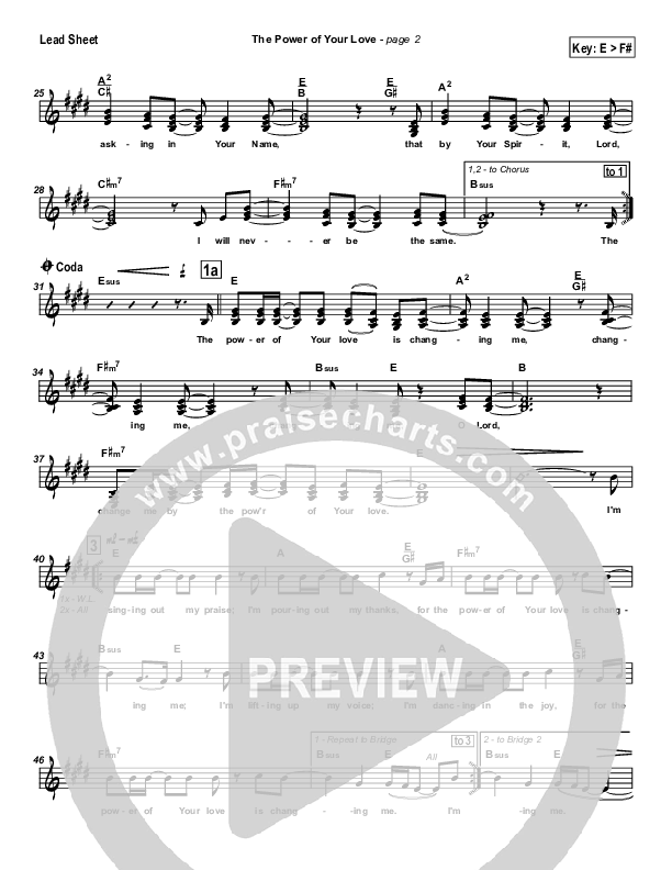 The Power Of Your Love Lead Sheet (SAT) (Travis Cottrell)