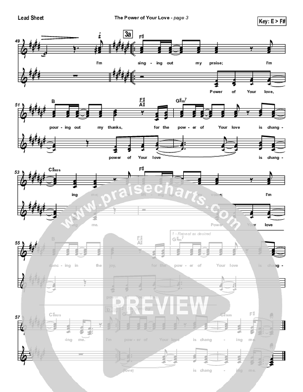 The Power Of Your Love Lead Sheet (SAT) (Travis Cottrell)