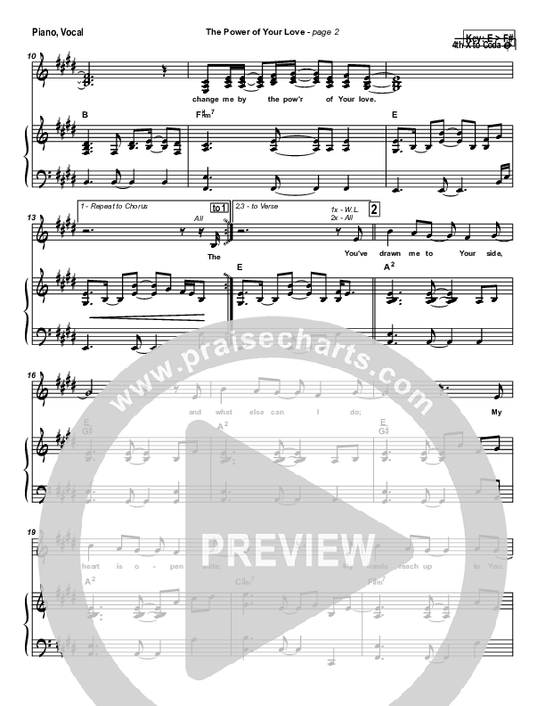 The Power Of Your Love Piano/Vocal & Lead (Travis Cottrell)