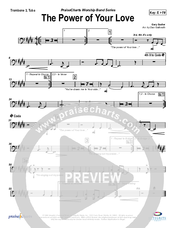 The Power Of Your Love Trombone 3/Tuba (Travis Cottrell)