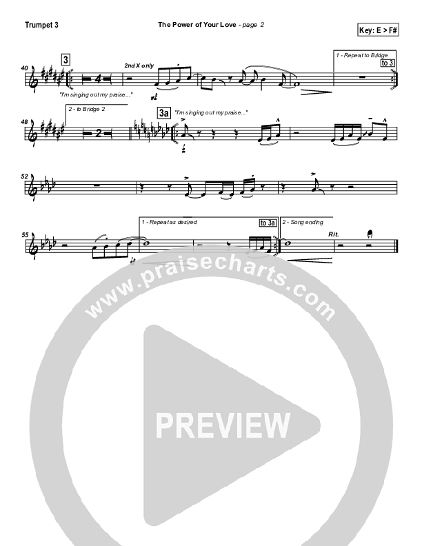 The Power Of Your Love Trumpet 3 (Travis Cottrell)