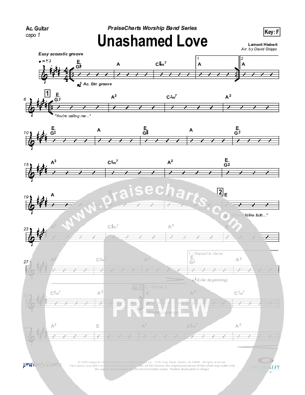 Unashamed Love Acoustic Guitar (Travis Cottrell)