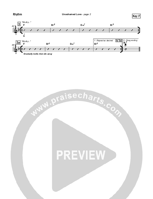 Unashamed Love Rhythm Chart (Travis Cottrell)