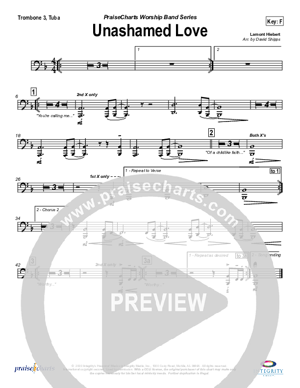 Unashamed Love Trombone 3/Tuba (Travis Cottrell)