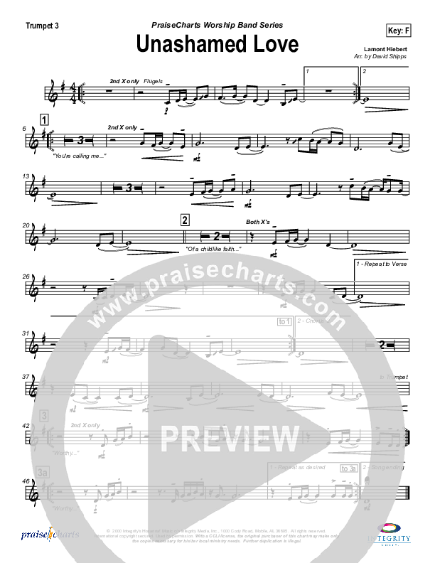 Unashamed Love Trumpet 3 (Travis Cottrell)