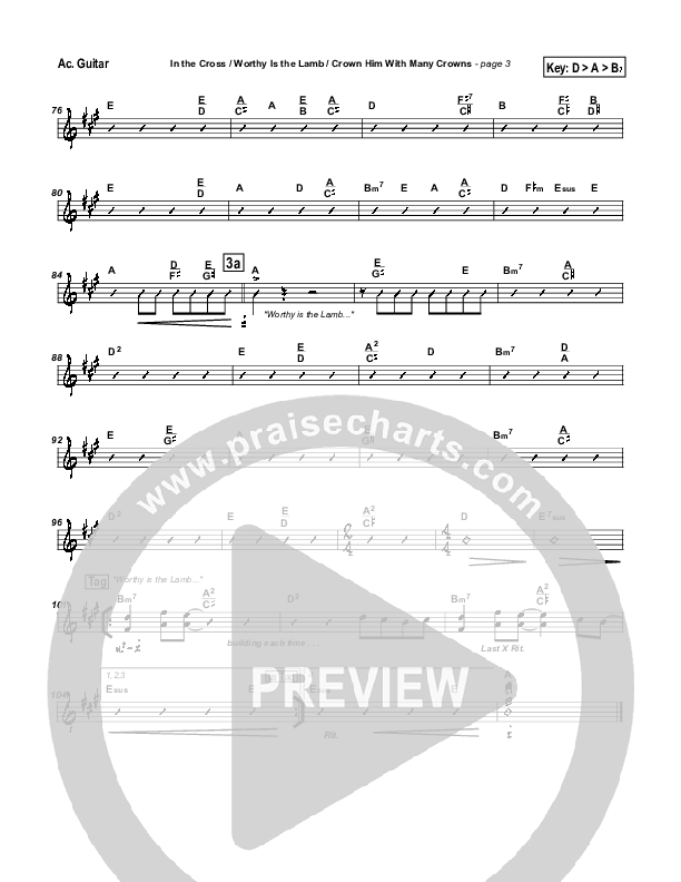 Worthy Is the Lamb (with In the Cross and Crown Him With Many Crowns) Acoustic Guitar (Travis Cottrell)