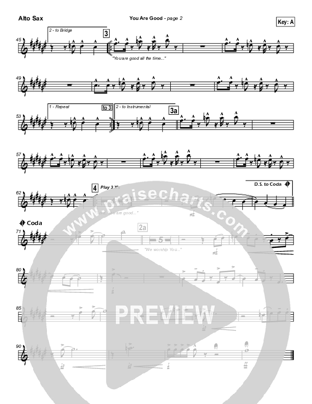 You Are Good Alto Sax (Travis Cottrell)