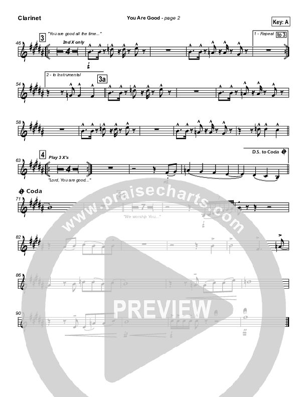 You Are Good Clarinet (Travis Cottrell)