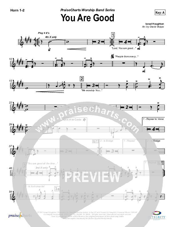 You Are Good French Horn 1/2 (Travis Cottrell)