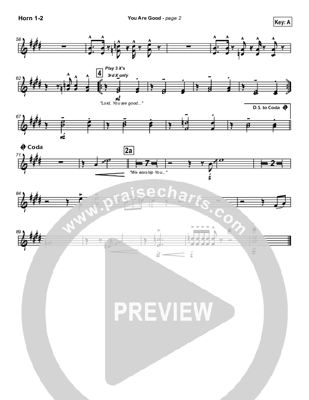 You Are Good French Horn 1/2 (Travis Cottrell)