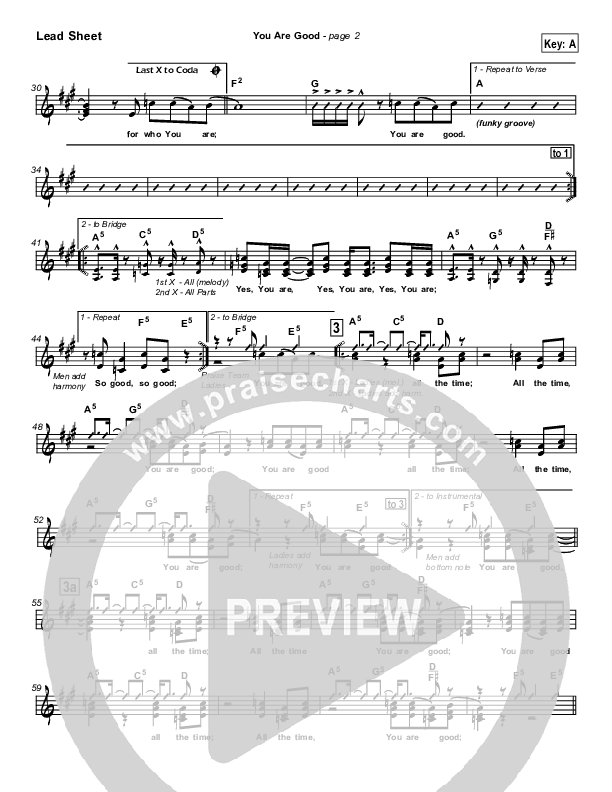 You Are Good  Lead Sheet (Travis Cottrell)