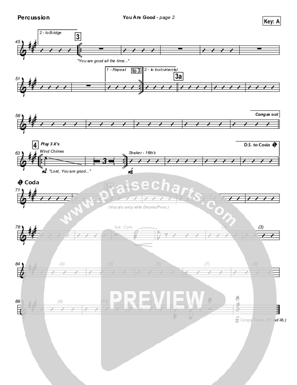 You Are Good Percussion (Travis Cottrell)