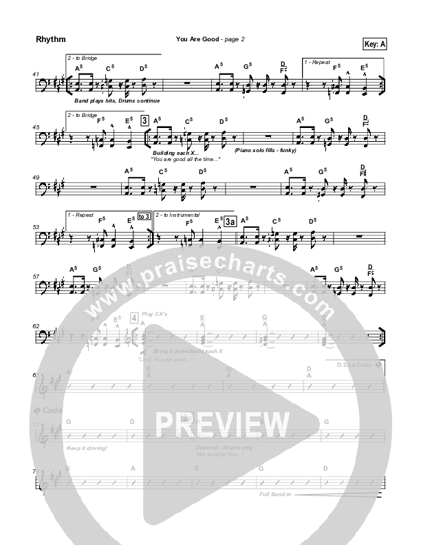 You Are Good Rhythm Chart (Travis Cottrell)