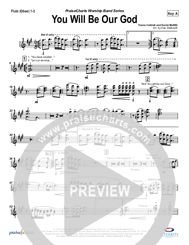 You Will Be Our God Flute/Oboe 1/2/3 (Travis Cottrell)