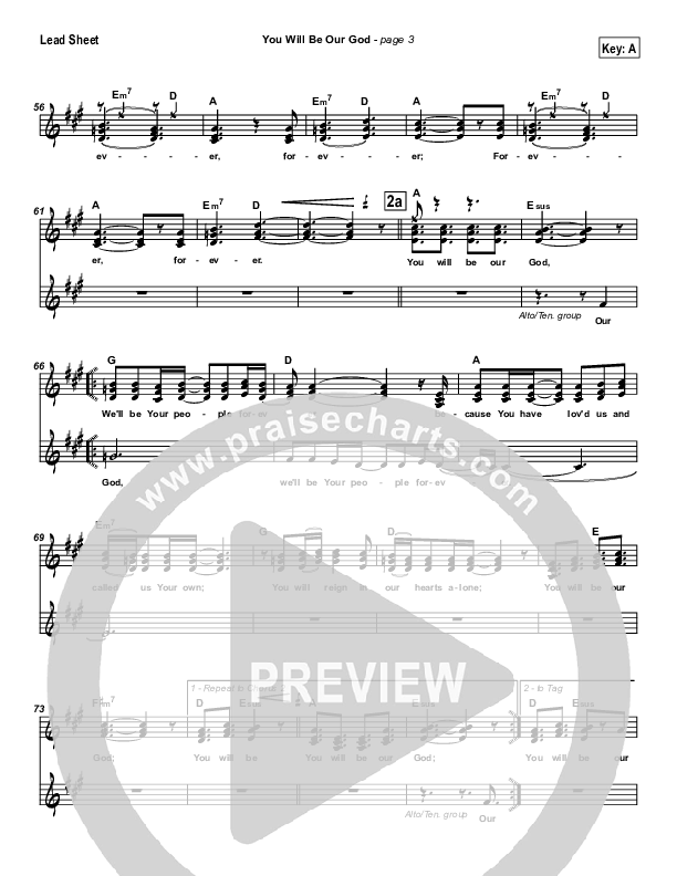 You Will Be Our God Lead Sheet (Travis Cottrell)