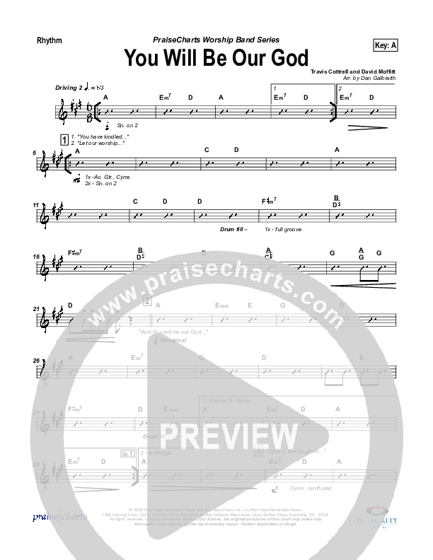 You Will Be Our God Rhythm Chart (Travis Cottrell)